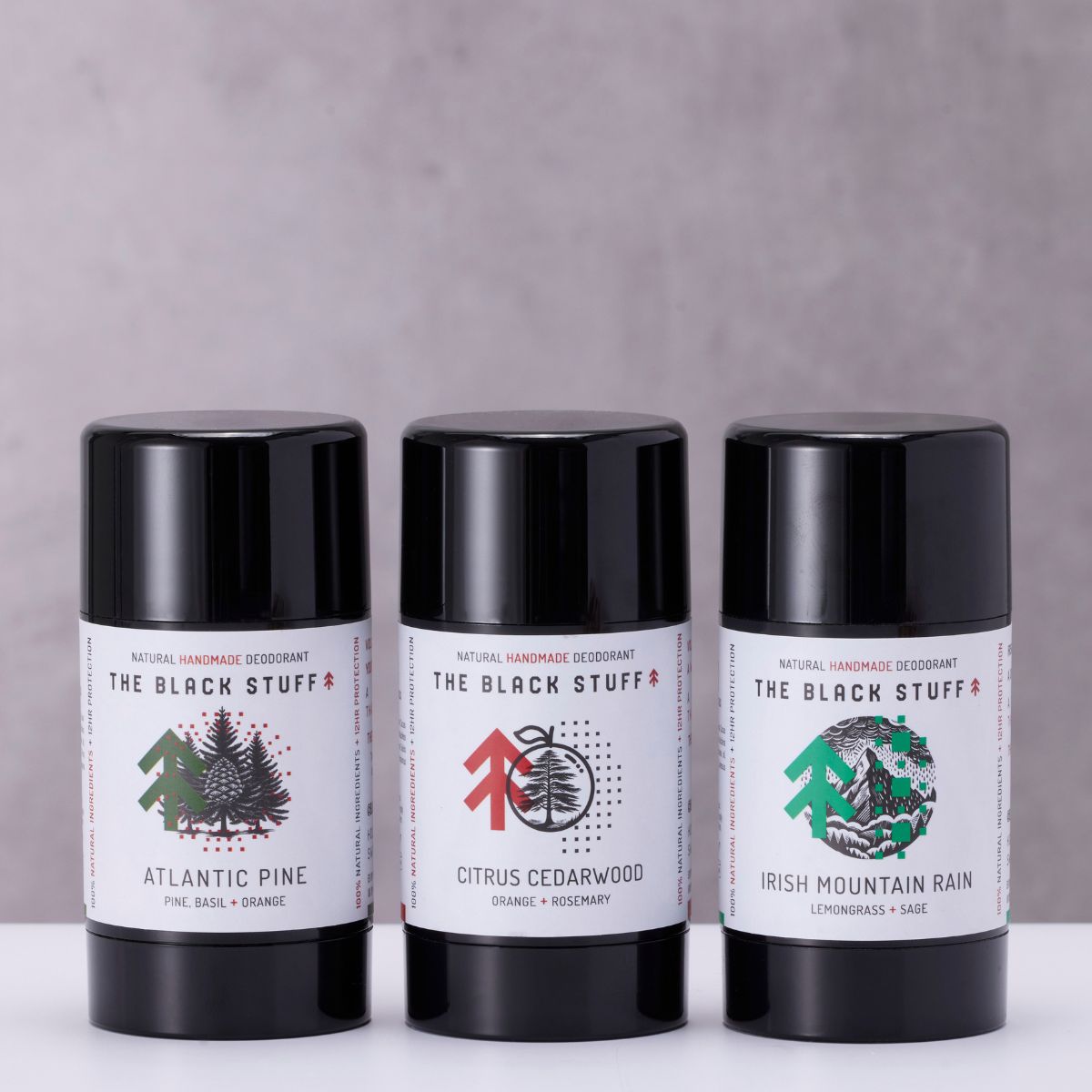 The Black Stuff Best Seller Deodorante Naturale 3 Pezzi Agrumi Pino