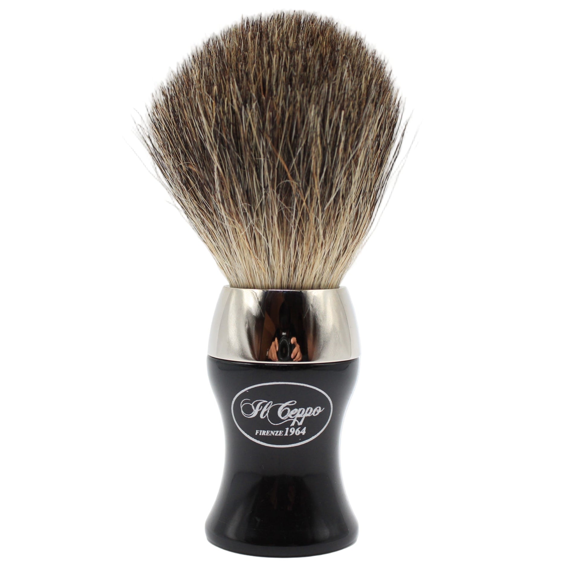 Il Ceppo Silver Black pennello barba tasso puro 30 mm