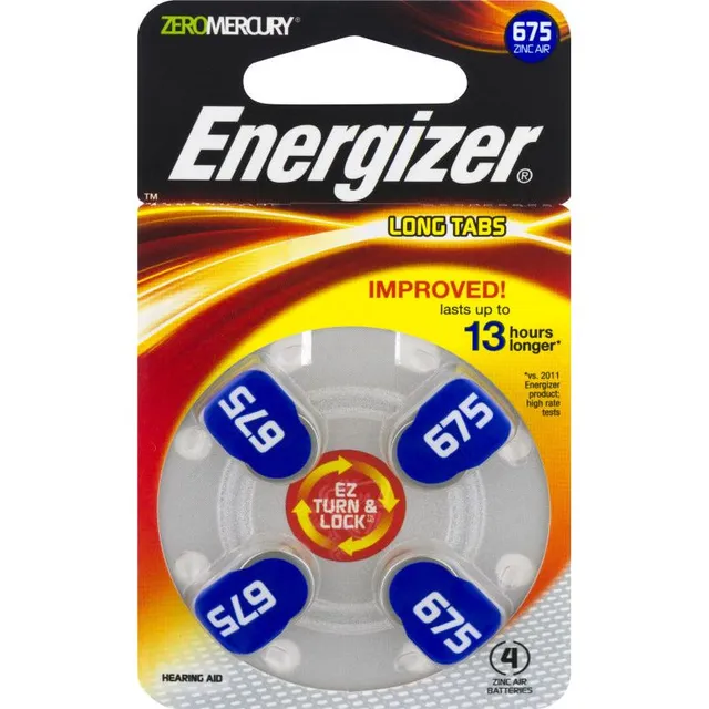 Energizer EZ Turn & Lock Pile Acustiche 675 zinco-aria