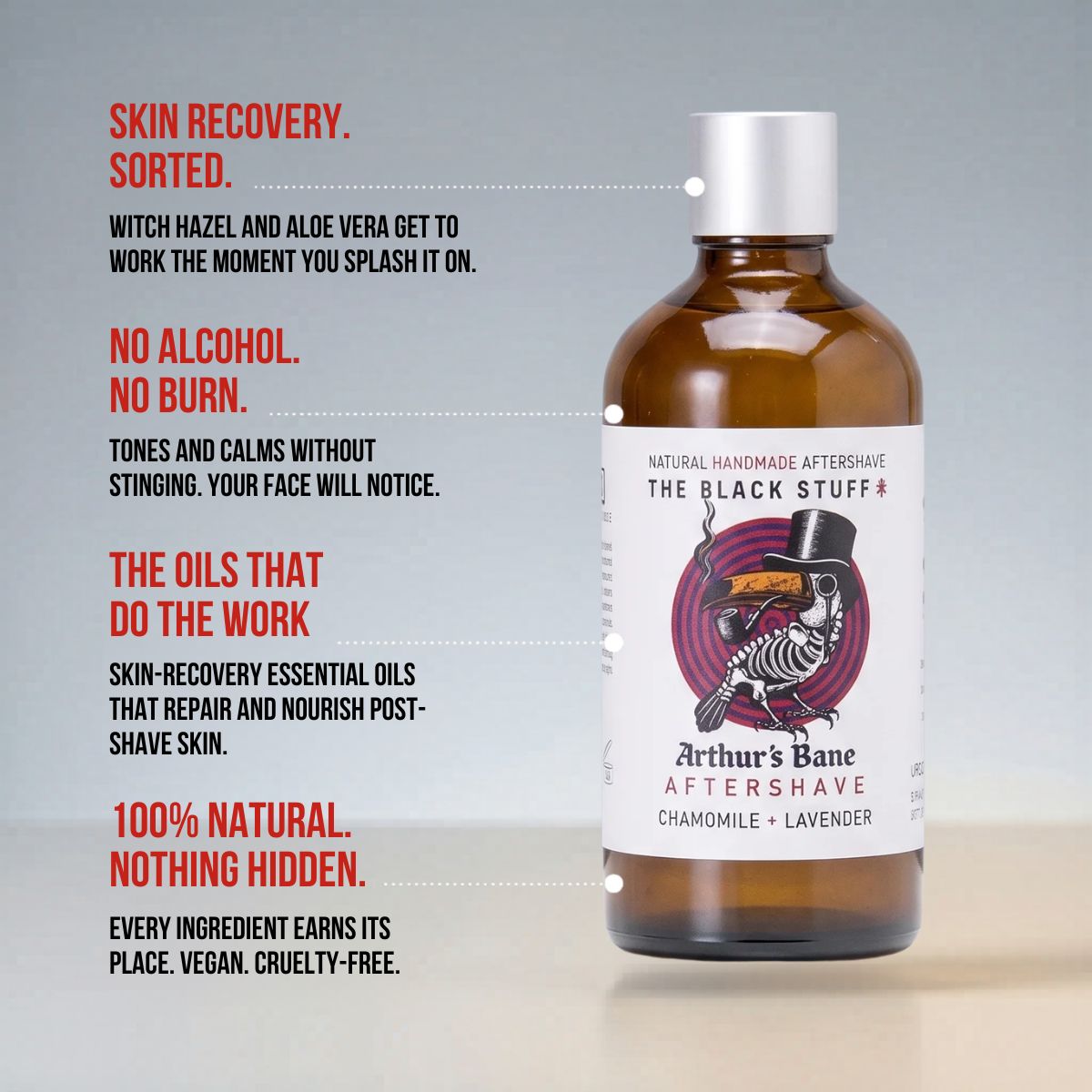 The Black Stuff Aftershave Recovery Arthur's Bane splash 100ml lenitivo