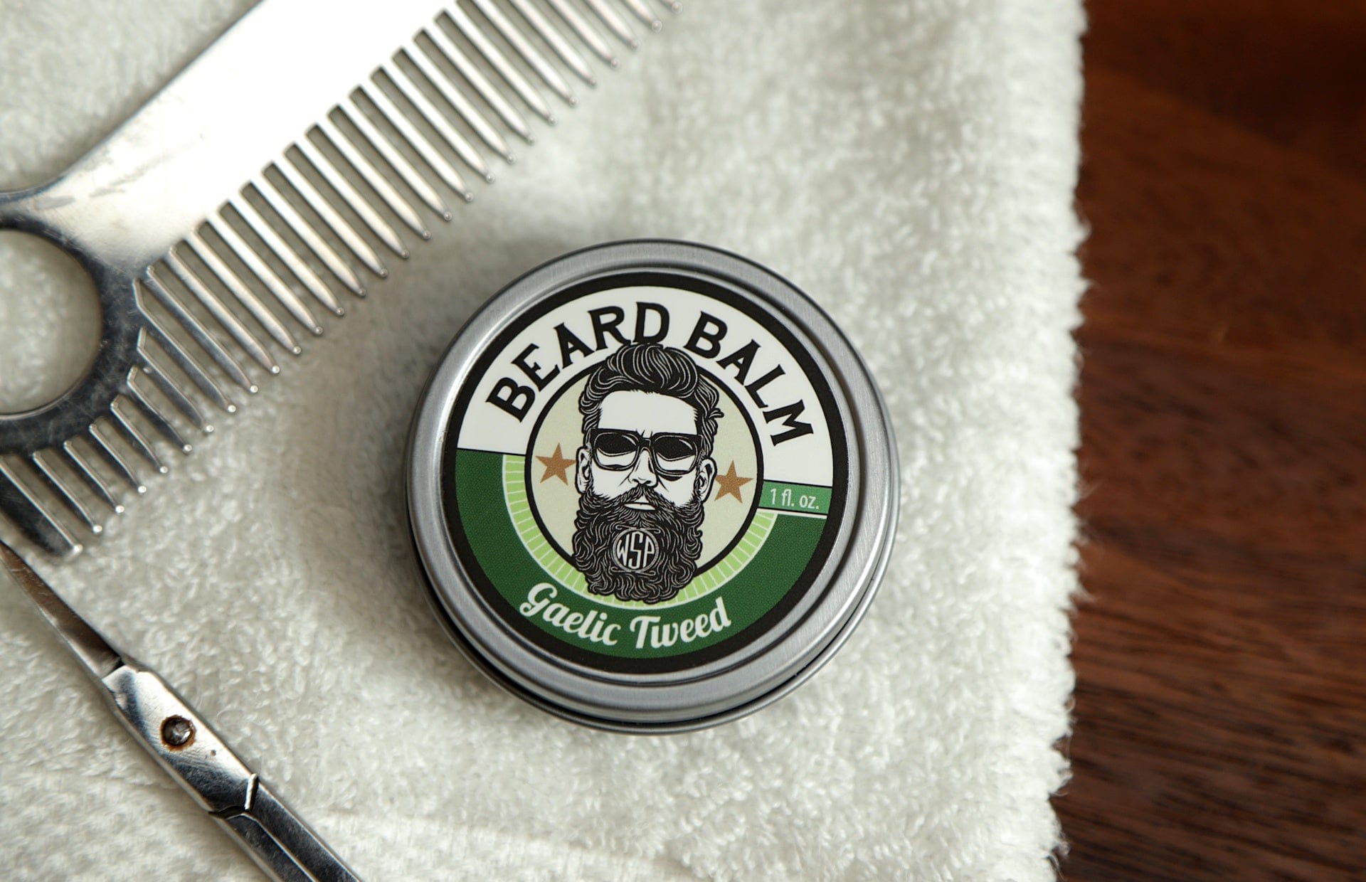 Wet Shaving Products Gaelic Tweed balsamo barba tenuta leggera latta 28 g