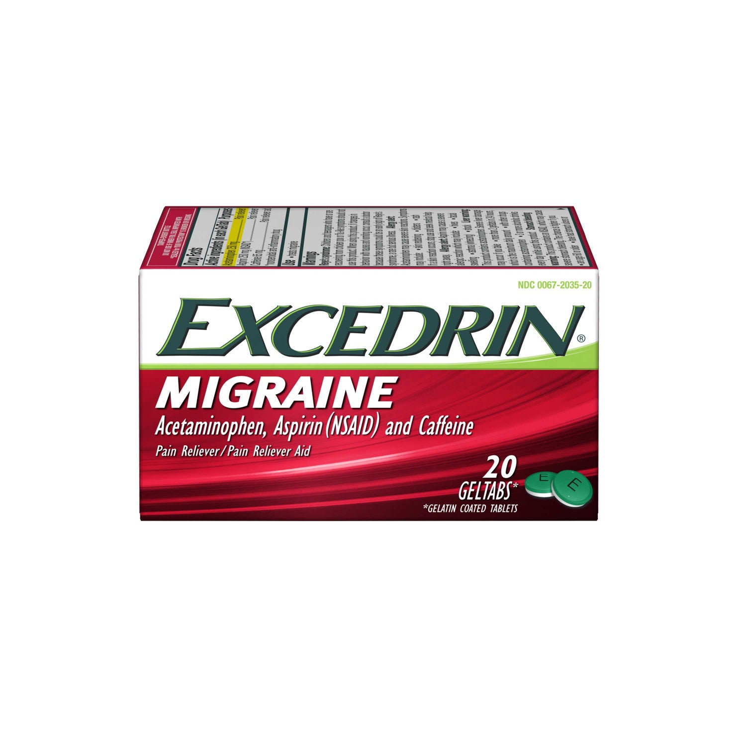 Excedrin Migraine Antidolorifico Geltabs Caffeina e Aspirina