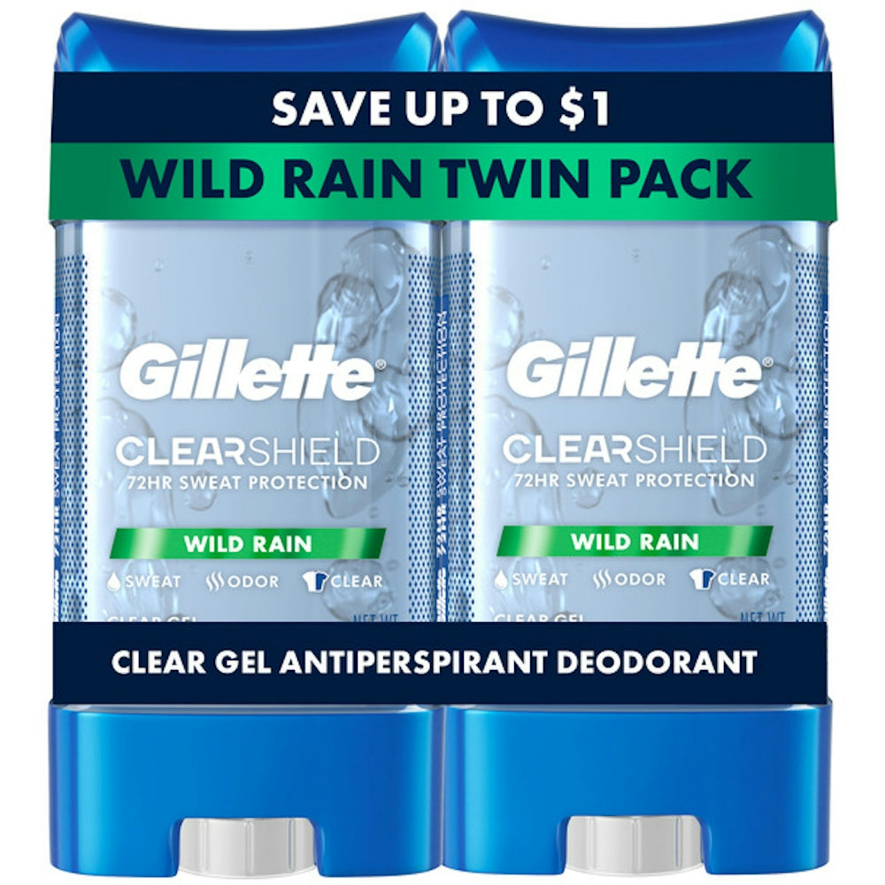 Gillette Wild Rain deodorante gel uomo 3.8 oz