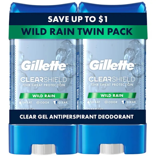 Gillette Wild Rain deodorante gel uomo 3.8 oz