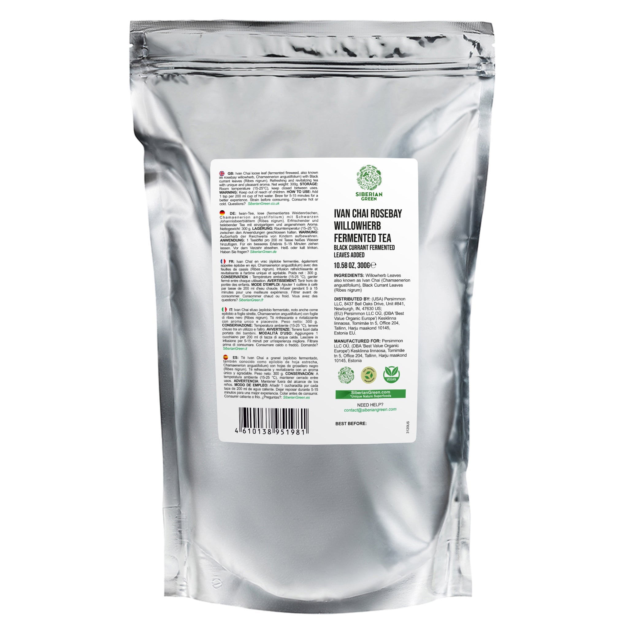 Siberian Green Ivan Tea tisana ribes nero 300 g