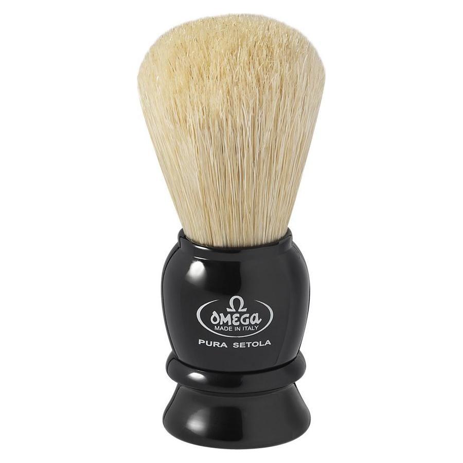 Omega 13564 pennello da barba setola cinghiale manico nero
