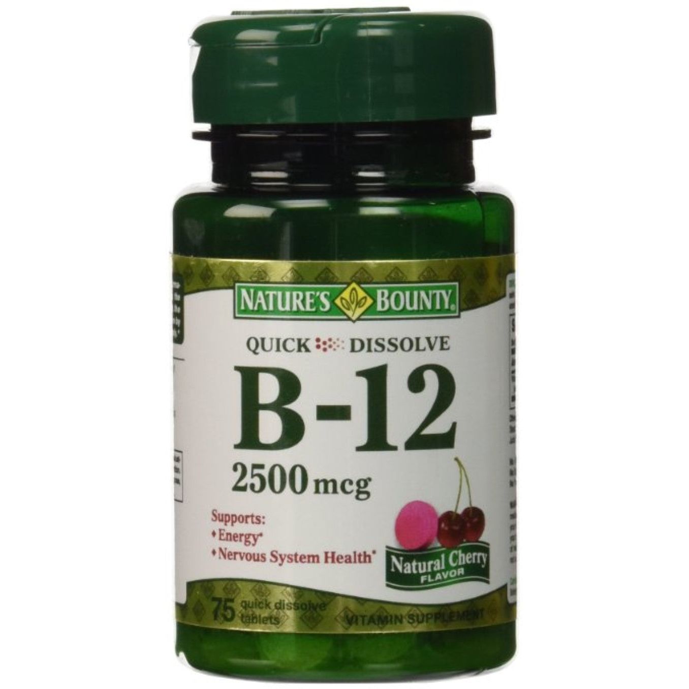 Nature's Bounty Vitamina B-12 2500 mcg ciliegia