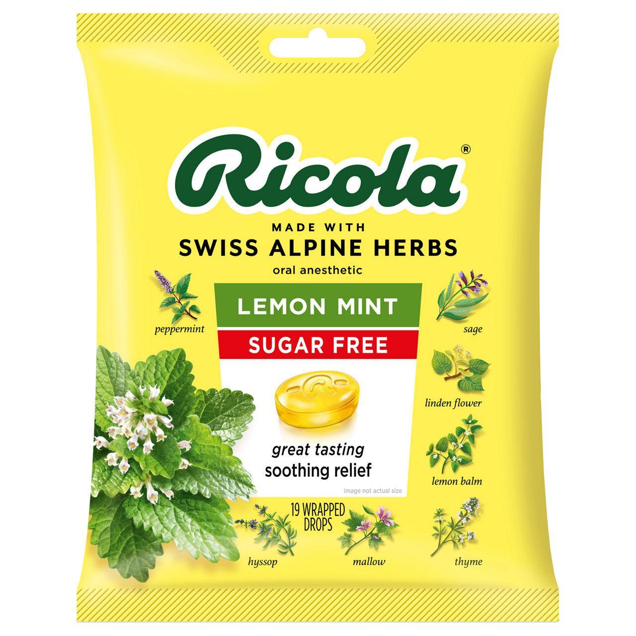 Ricola Lemon Mint caramelle gola senza zucchero erbe