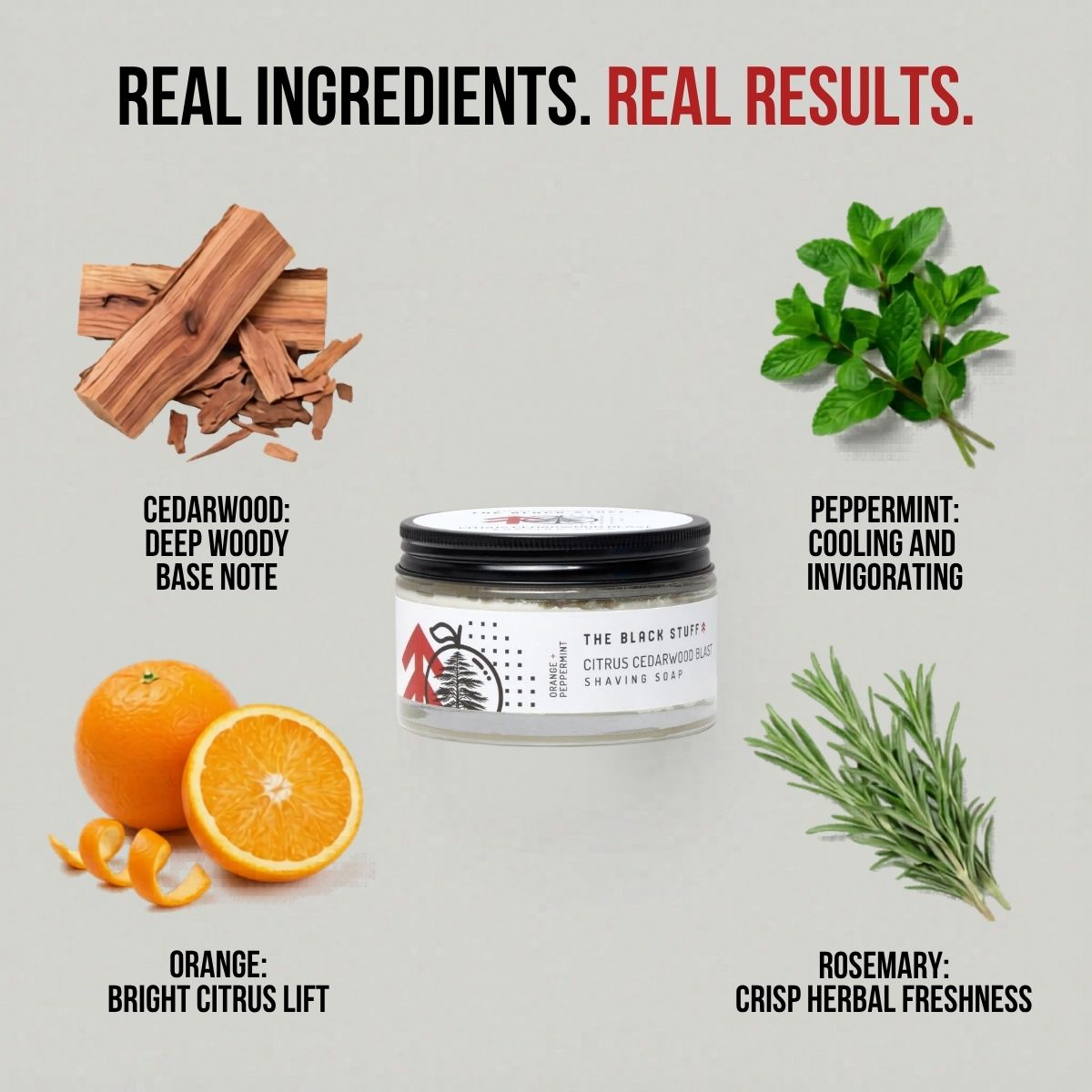 The Black Stuff Citrus Cedarwood Sapone da Barba 155 g Agrumi Cedro