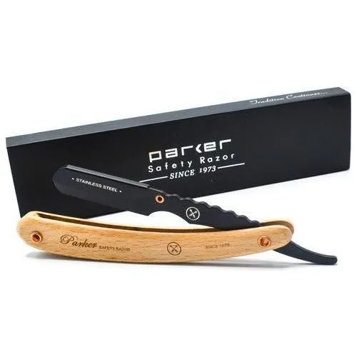 Parker SRPBA Shavette Rasoio Barbiere Manico Legno Pino