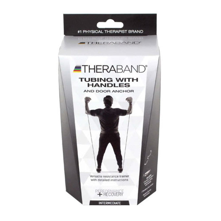 Thera-Band tubo elastico fitness nero extra-forte 122 cm maniglie