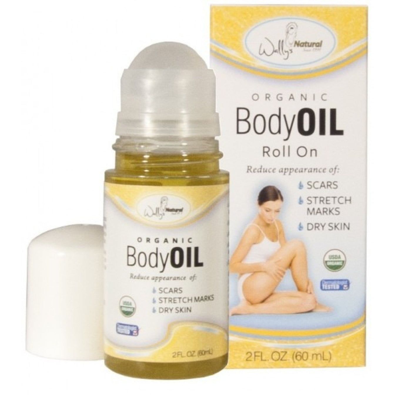 Wally's Natural Skin Care olio corpo roll-on 2 oz biologico