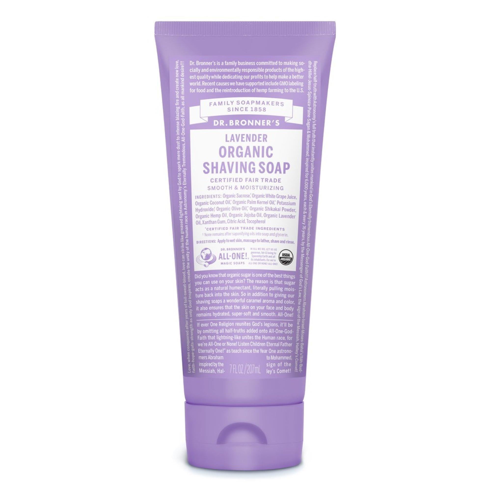 Dr. Bronner's Gel da Barba Lavanda 7 Oz Biologico