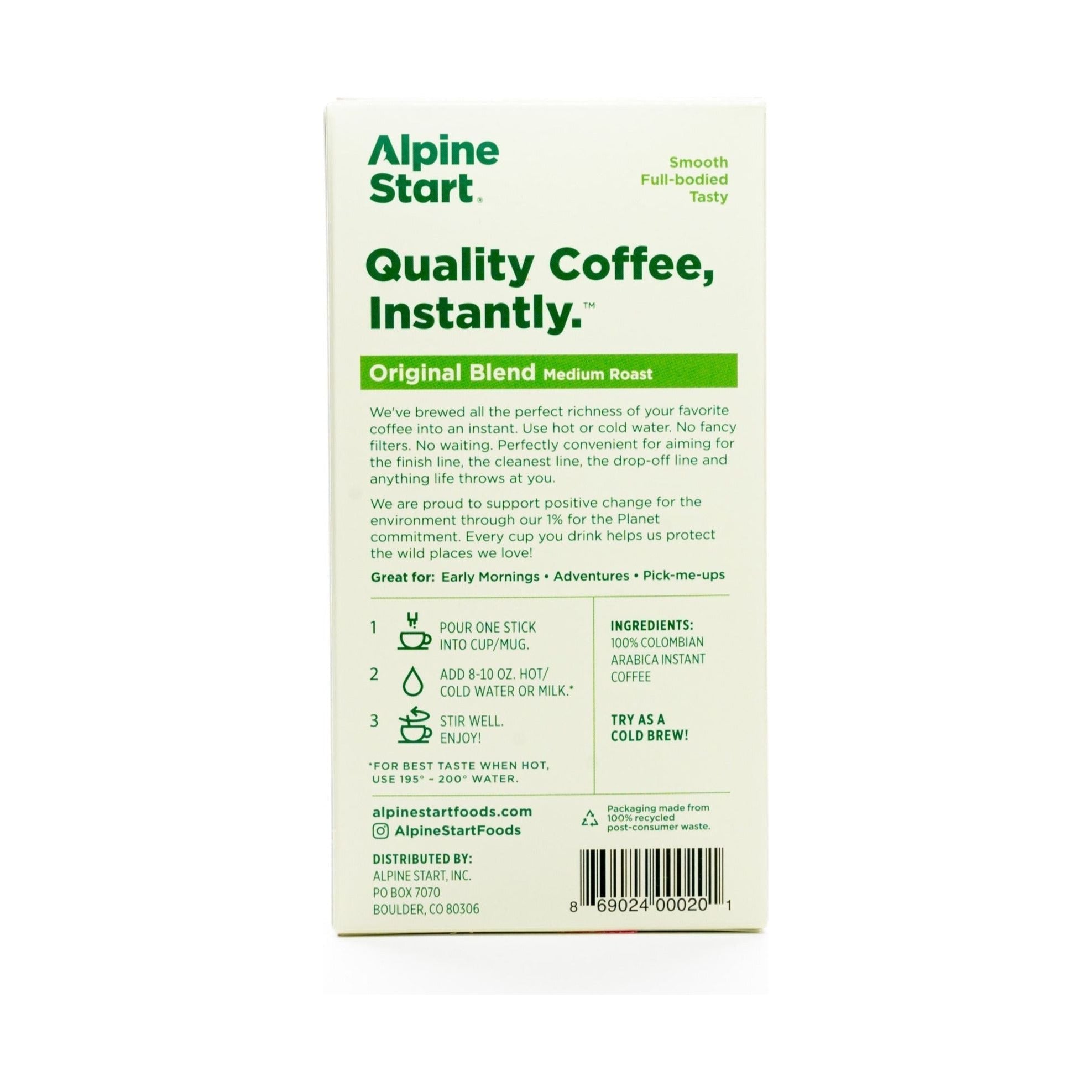 Alpine Start Original Blend caffè solubile tostatura media