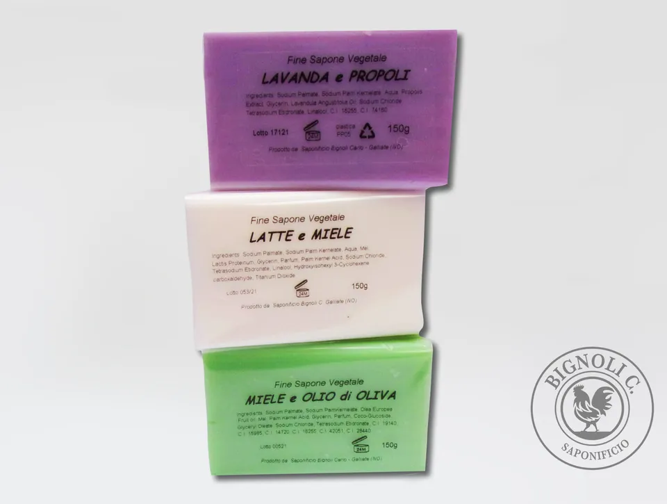 Saponificio Bignoli Tris Saponette Miele Lavanda 3x150g