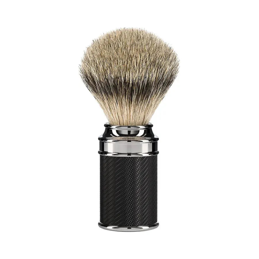 Mühle 091M89BLACK Pennello Barba Tasso Silvertip nero/cromo