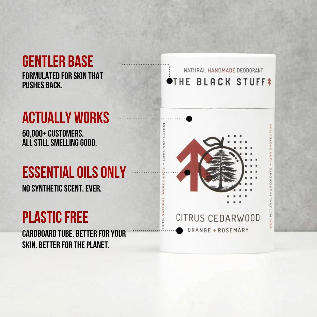The Black Stuff Citrus Cedarwood Blast deodorante naturale sensibile