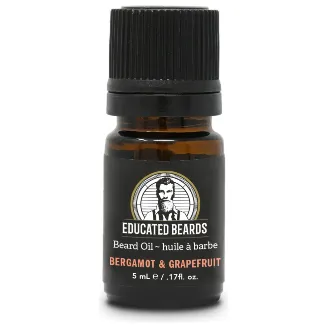 Educated Beards Bergamot Grapefruit olio barba 5 ml biologico