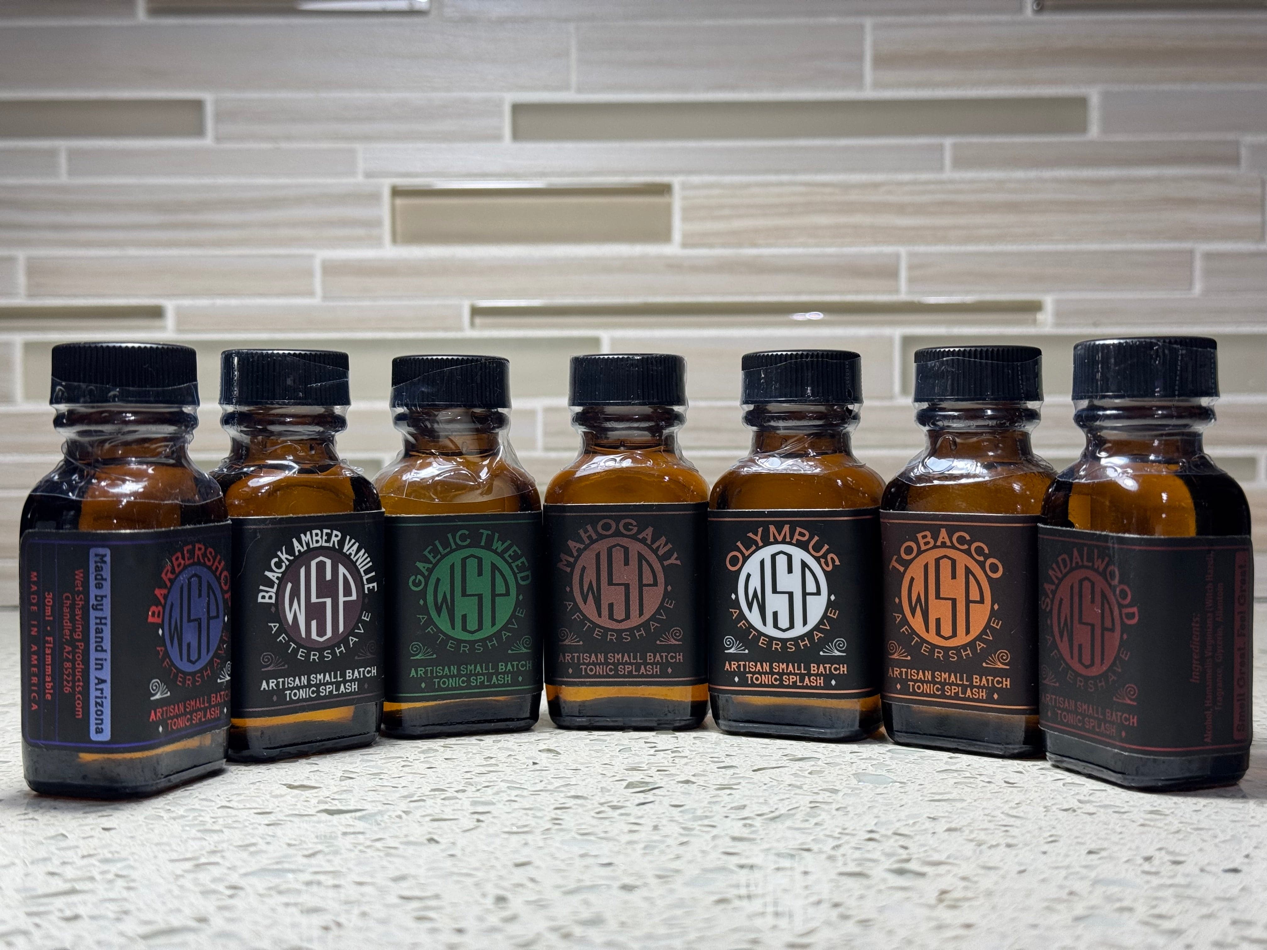 Wet Shaving Products Travel Aftershave dopobarba splash 7x30ml flight