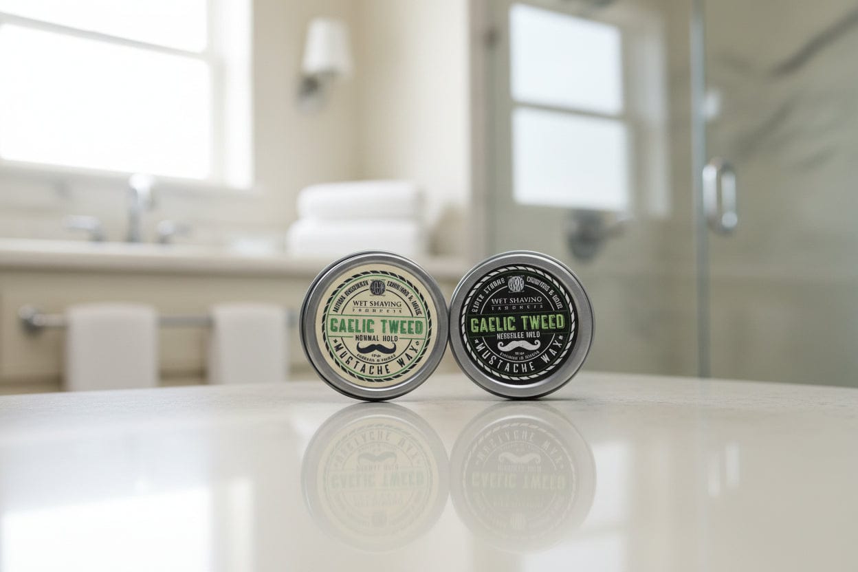 Wet Shaving Products Gaelic Tweed cera per baffi regular hold naturale