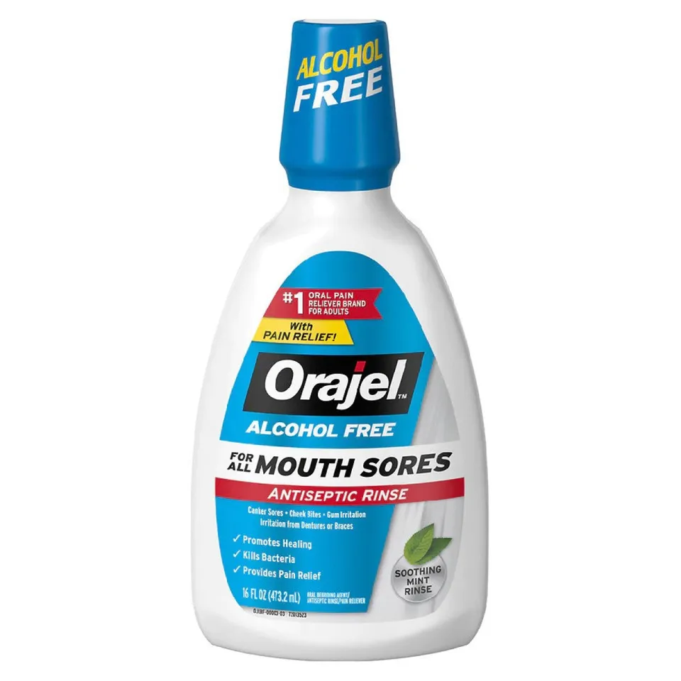 Orajel Antiseptic Rinse collutorio menta senza alcol