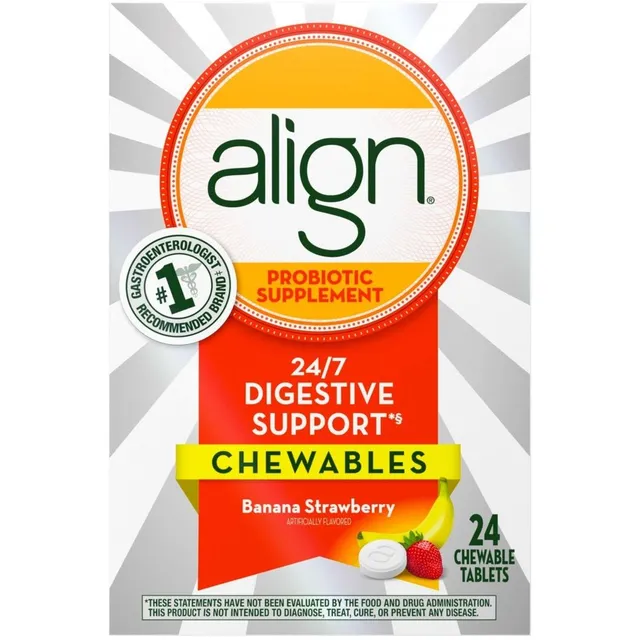 Align Probiotico Masticabile Banana Fragola 24 Pz