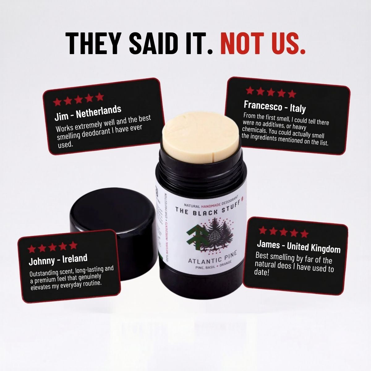 The Black Stuff Atlantic Pine Deodorante solido basilico pino