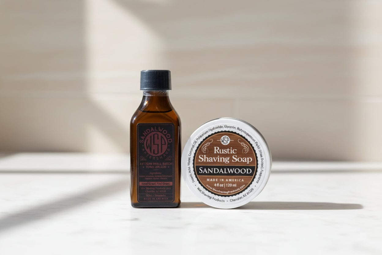 Wet Shaving Products Rustic Sandalwood sapone da barba vegano sandalo