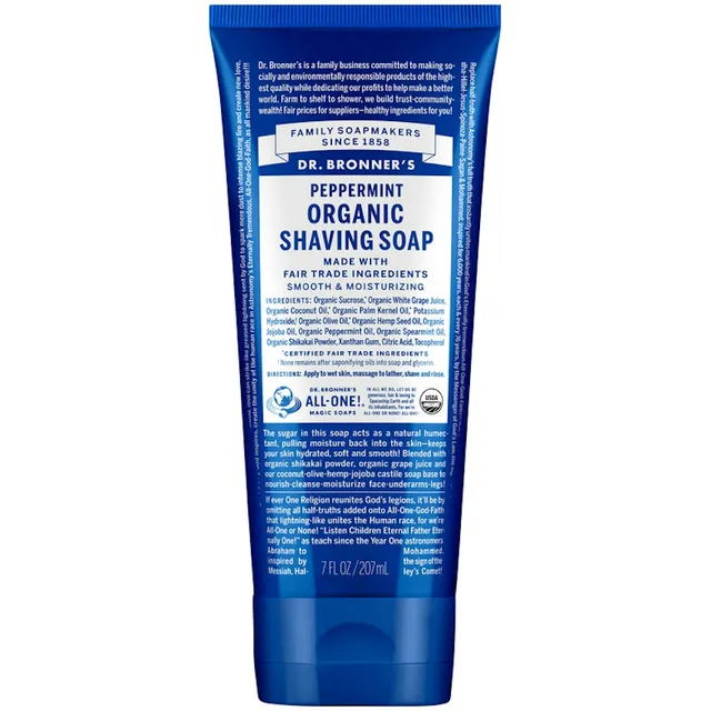 Dr. Bronner's sapone da barba menta 7 oz schiuma organica