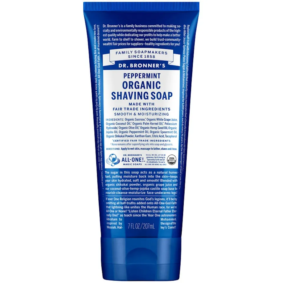 Dr. Bronner's sapone da barba menta 7 oz schiuma organica