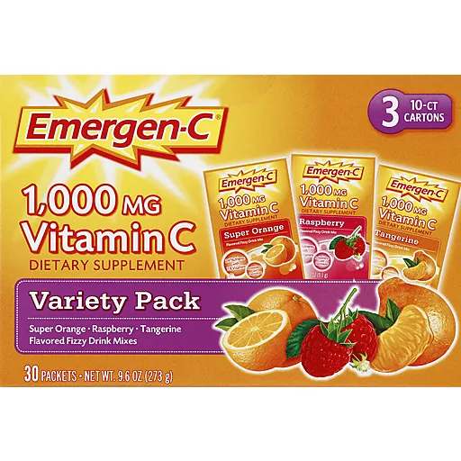 Emergen-C Variety integratore vitamina C lampone mandarino arancia