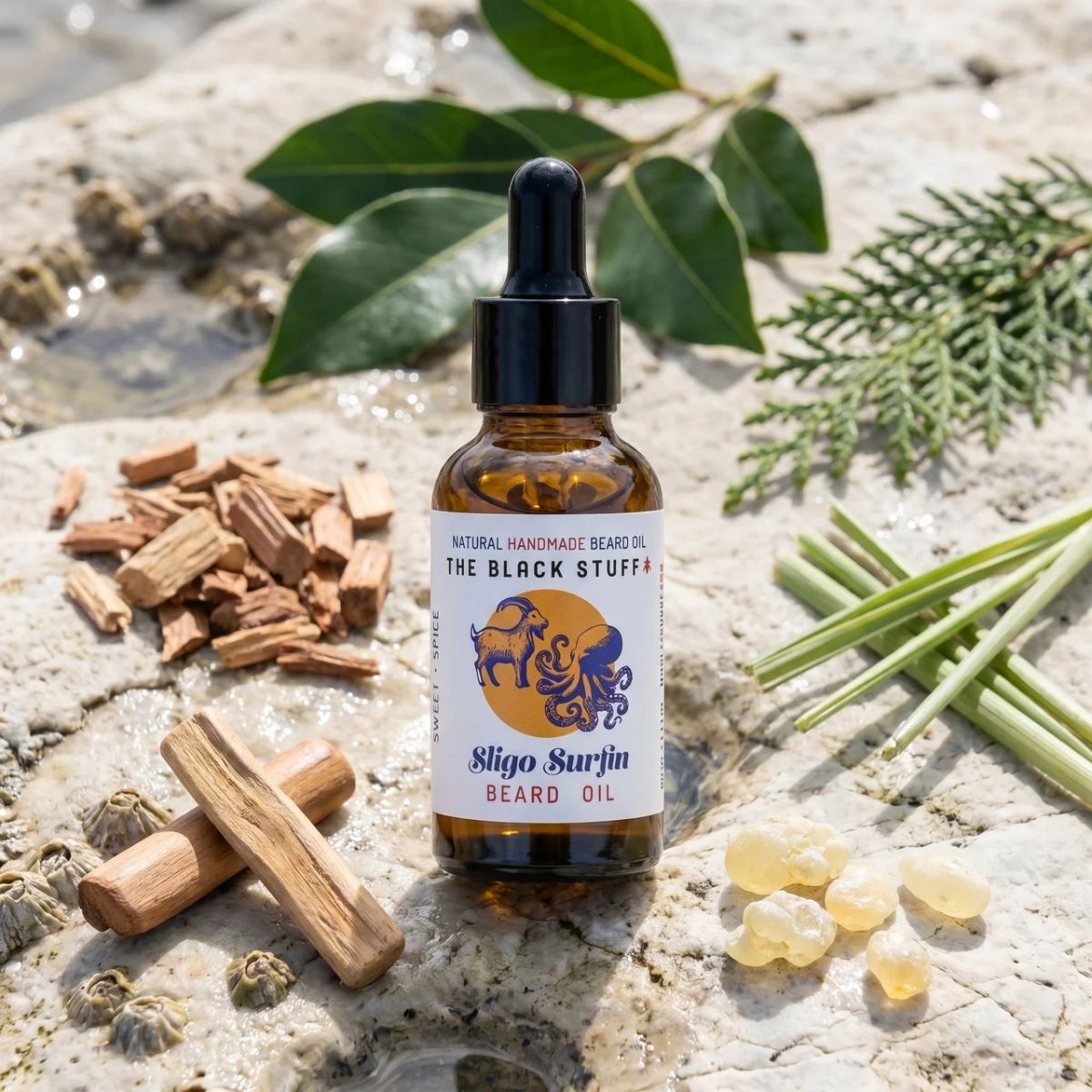 The Black Stuff Sligo Surfin olio barba 30ml naturale leggero