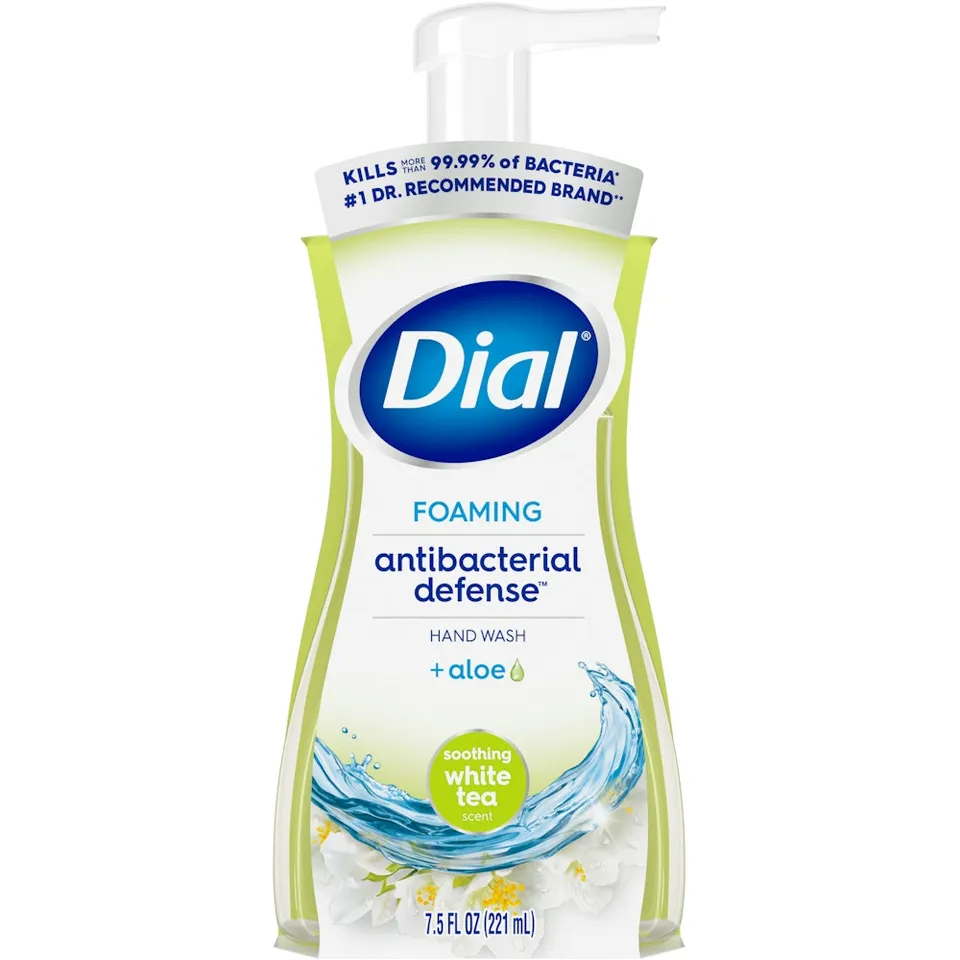 Dial Complete sapone mani schiuma antibatterico white tea 7.5 oz