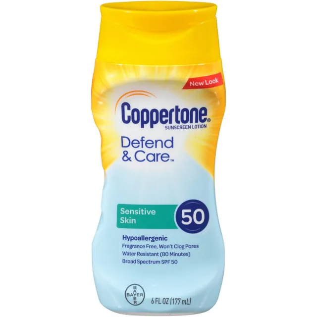 Coppertone Defend & Care latte solare SPF50 pelli sensibili