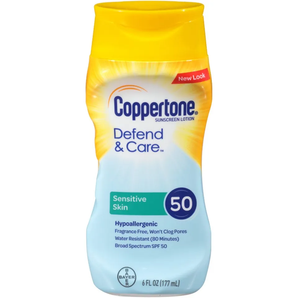 Coppertone Defend & Care latte solare SPF50 pelli sensibili