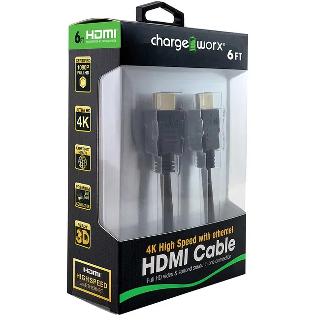 Chargeworx cavo HDMI alta velocità 1,8 m 4K Ethernet