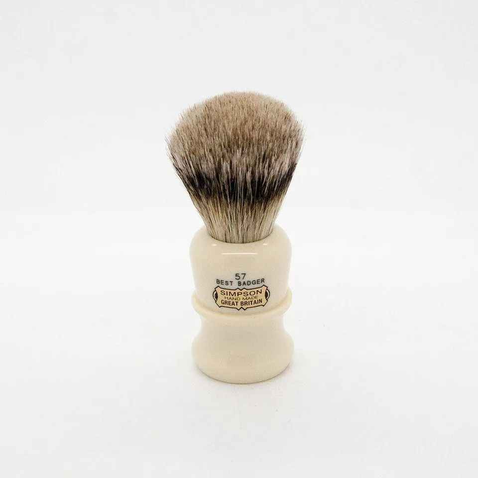 Simpsons 57 Fifty Series pennello barba best badger avorio