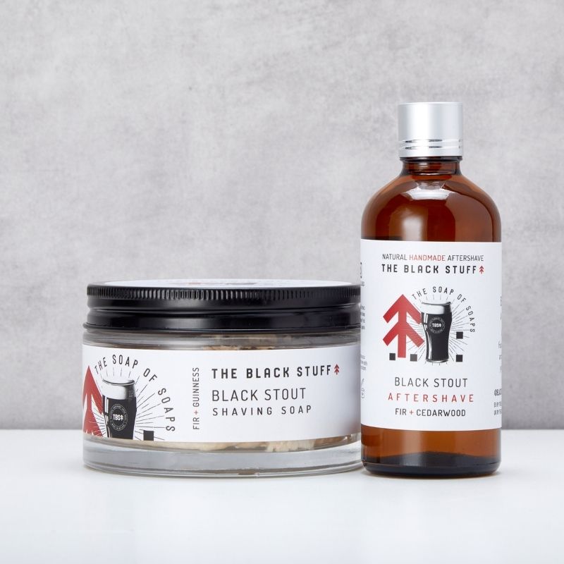 The Black Stuff Black Stout sapone da barba + splash set