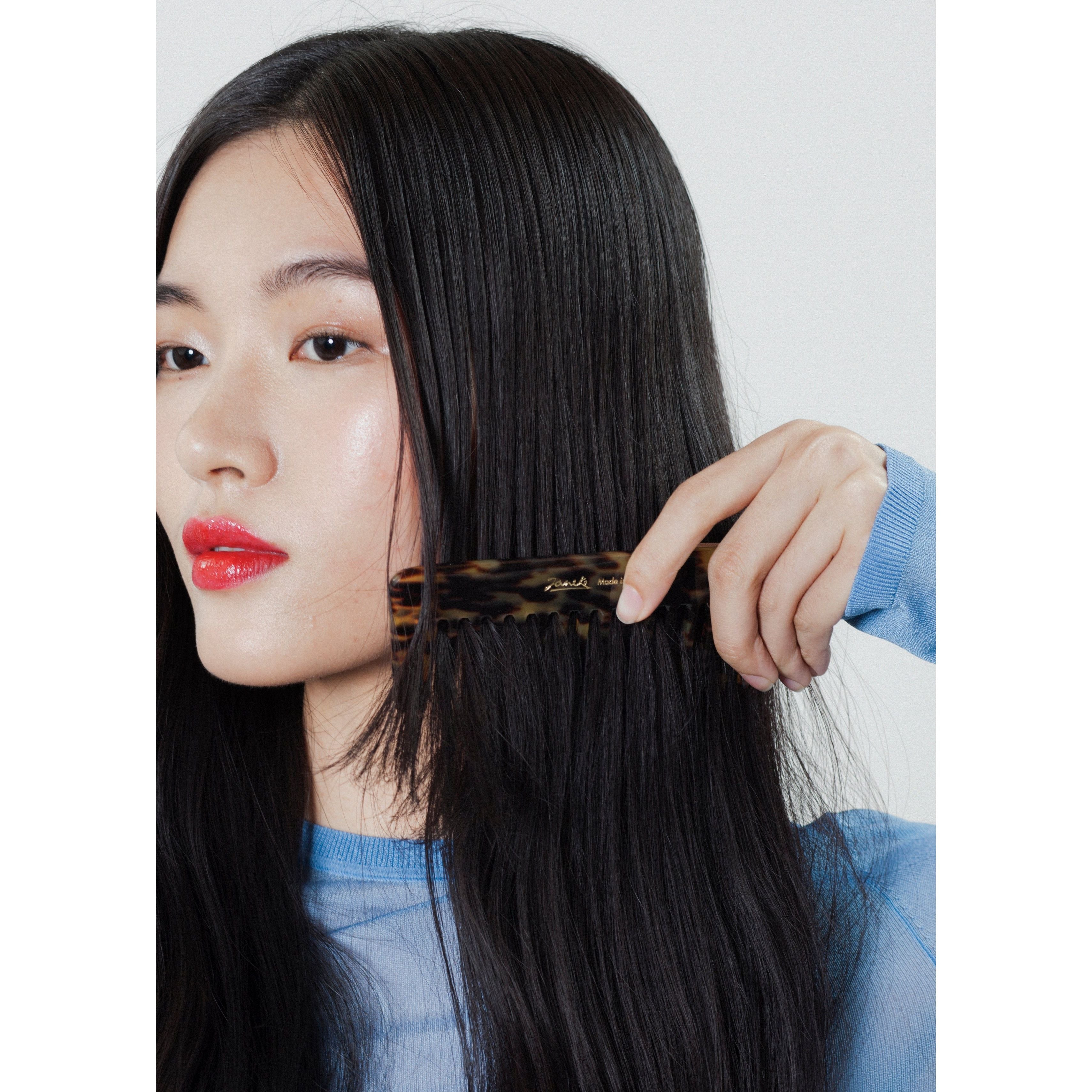 Janeke Tokyo pettine denti larghi 7 cm con custodia pelle