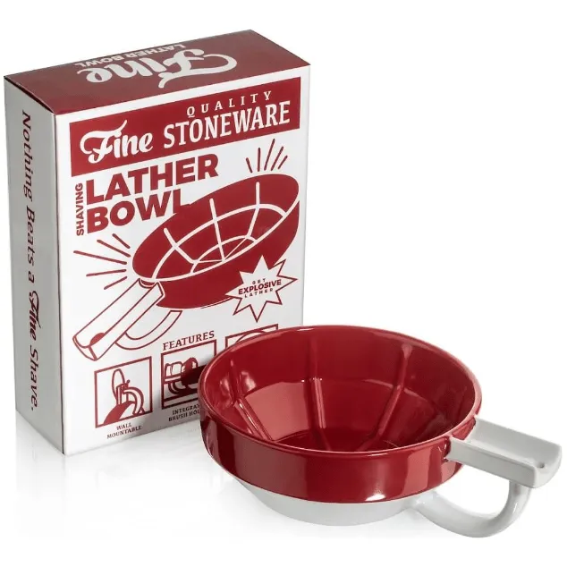 Fine Ciotola da Barba Red & White Schiuma Densa