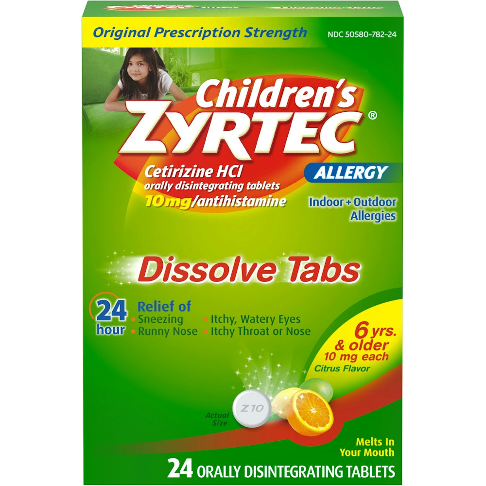 Zyrtec Bambini 10 mg Antistaminico agrumi 24 compresse orosolubili