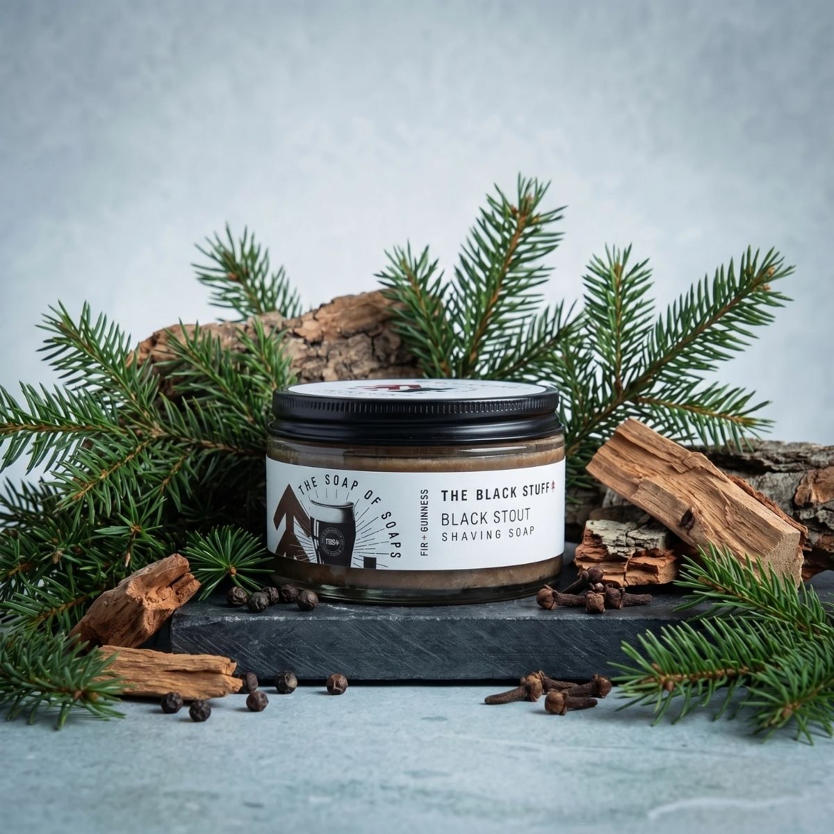 The Black Stuff Black Stout sapone da barba 155g schiuma densa