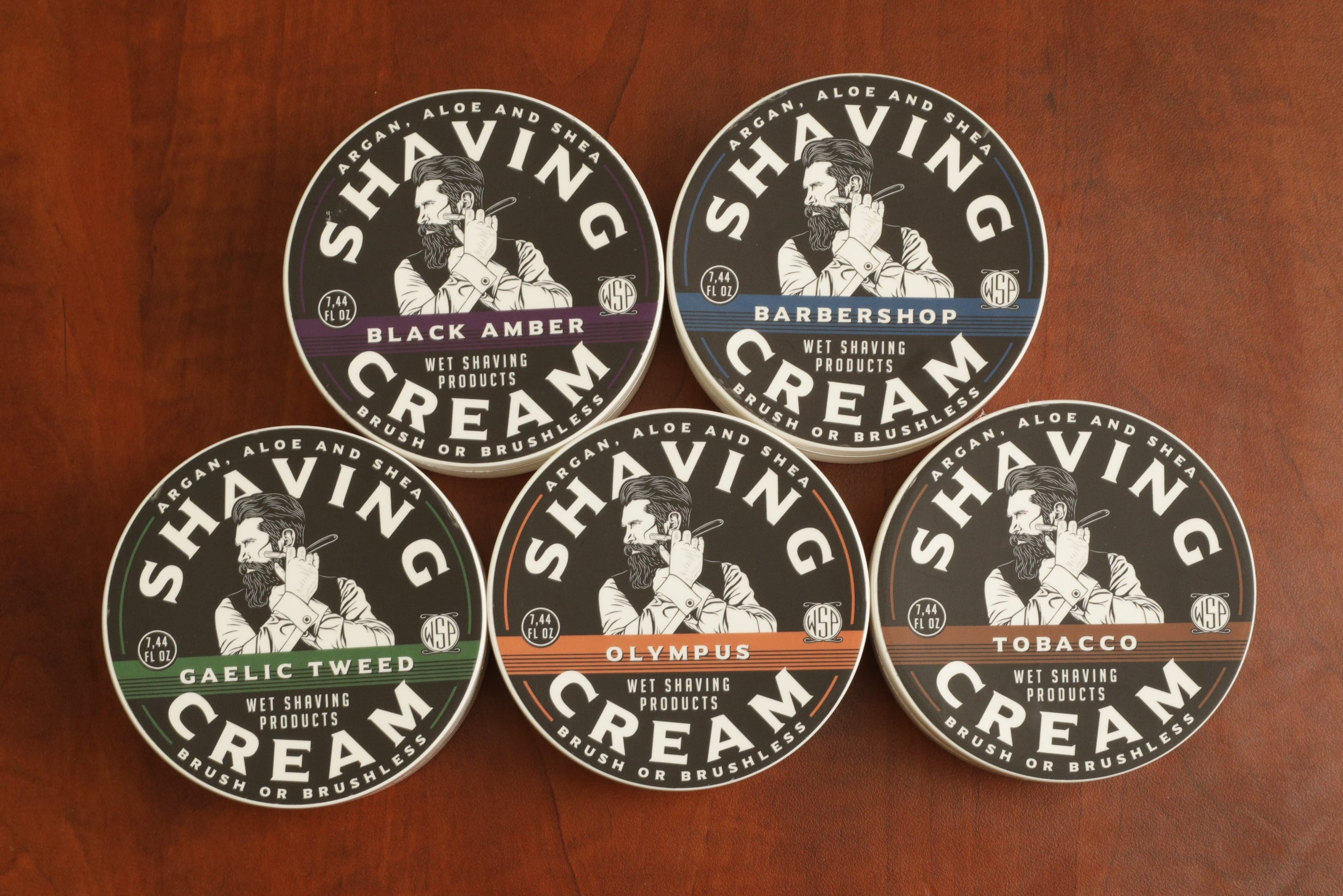Wet Shaving Products Top 5 Crema Barba 2 oz Set 5 pezzi vegan