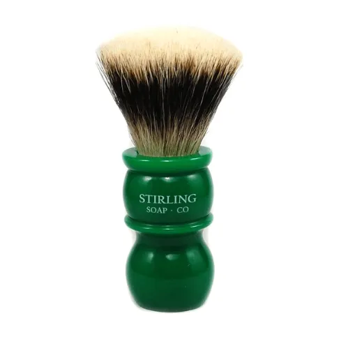 Stirling Soap Co. pennello barba tasso manico verde fan knot