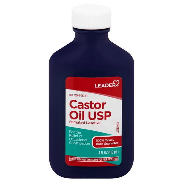 Leader Castor Oil olio di ricino lassativo 4 fl oz