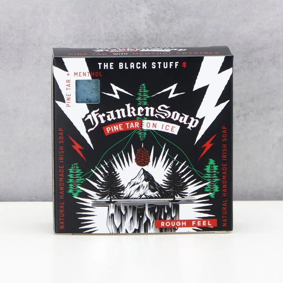 The Black Stuff Frankensoap Pine Tar on Ice saponetta 140g