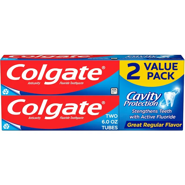 Colgate Cavity Protection dentifricio fluoro 2 pezzi carie