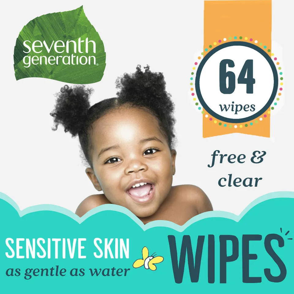 Seventh Generation Free & Clear salviette baby 64 pz neutre