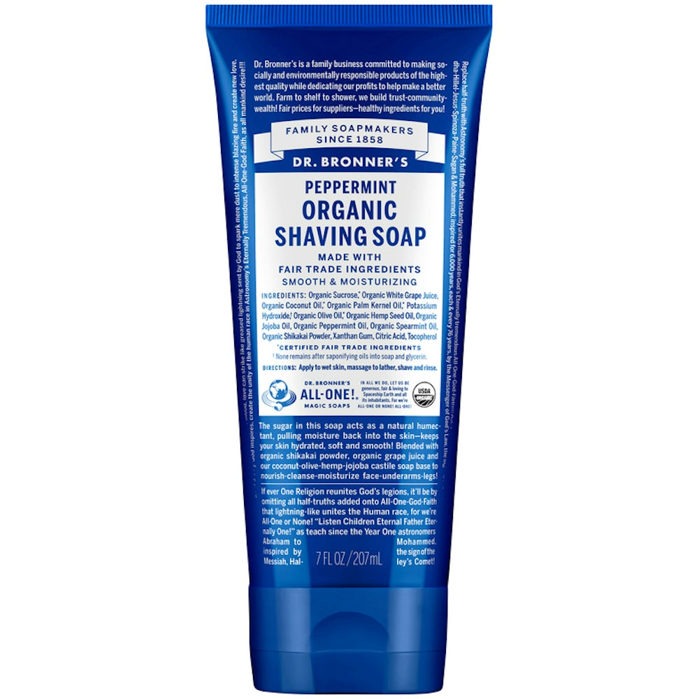 Dr. Bronner's sapone da barba menta 7 oz schiuma organica