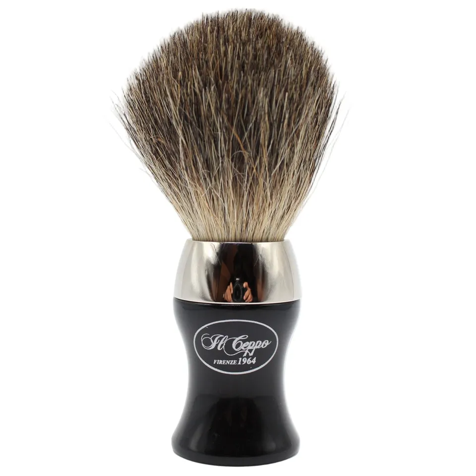 Il Ceppo Silver Black pennello barba tasso puro 30 mm